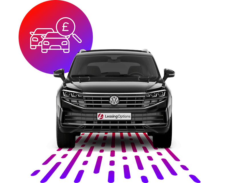 Volkswagen frontview with a search icon